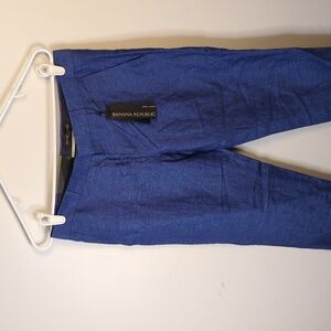 Banana Republic Mid Rise Luxe Linen Size 2 Blue Pants NWT